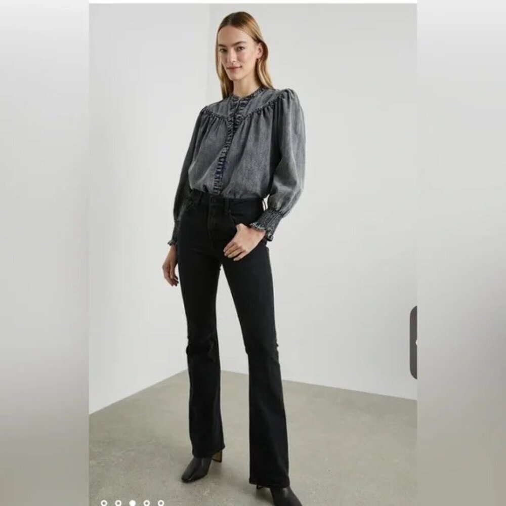 Camille Ruffle Neck Shirt - Picture 3 of 9